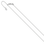 Leslie's 10K White Gold Adjustable .55mm Baby Box Chain - Image 2