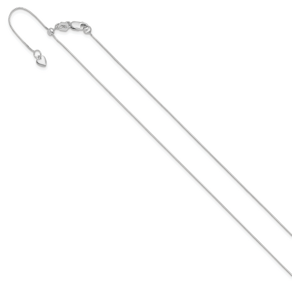 Leslie's 10K White Gold Adjustable .55mm Baby Box Chain - Image 2