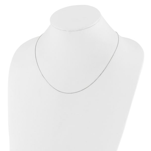 Leslie's 10K White Gold Adjustable .55mm Baby Box Chain - Image 3