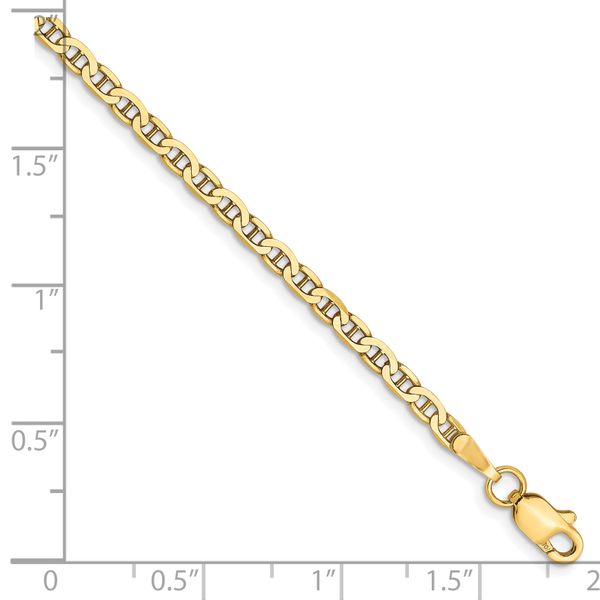 Leslie's 10K 2.4mm Flat Anchor Chain Anklet - Image 2