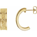 Patterned J-Hoop Earrings