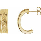 Patterned J-Hoop Earrings