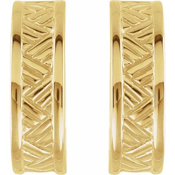 Patterned J-Hoop Earrings - Image 2