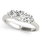Platinum Three-Stone Round Engagement Ring
