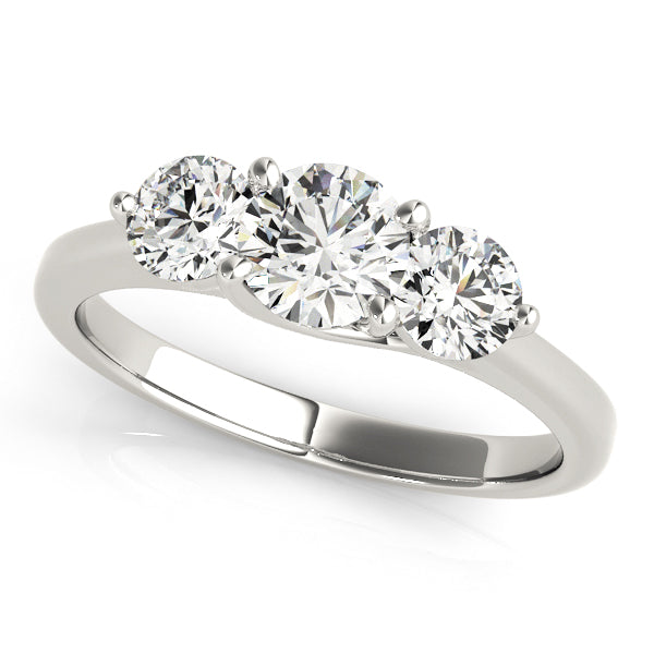 Platinum Three-Stone Round Engagement Ring