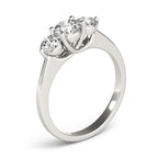 Platinum Three-Stone Round Engagement Ring - Image 3