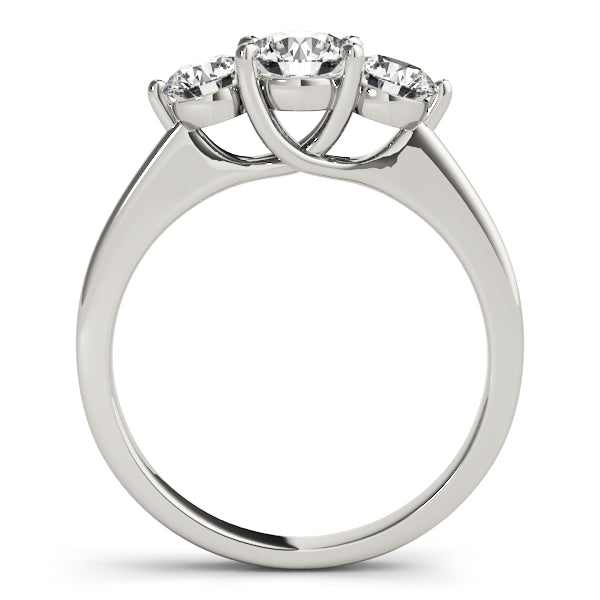Platinum Three-Stone Round Engagement Ring - Image 2