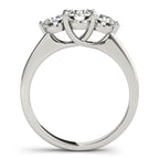 Platinum Three-Stone Round Engagement Ring - Image 2