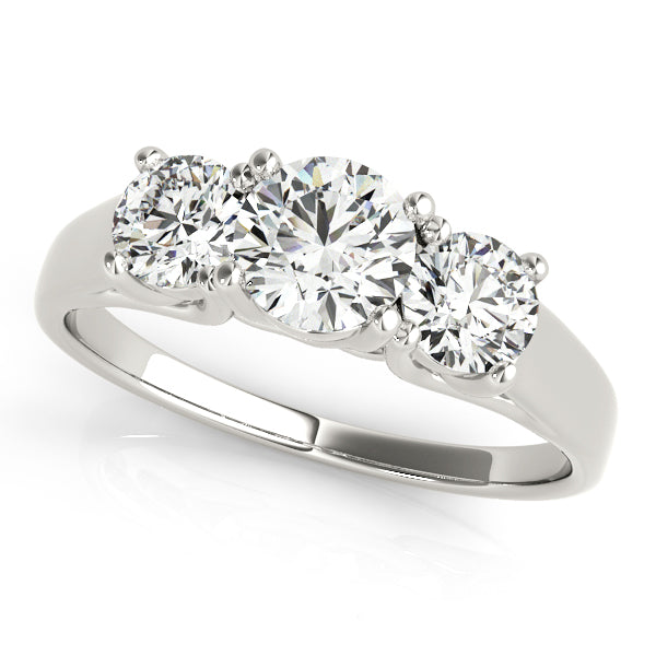 Platinum Three-Stone Round Engagement Ring