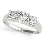 Platinum Three-Stone Round Engagement Ring
