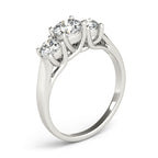 Platinum Three-Stone Round Engagement Ring - Image 3