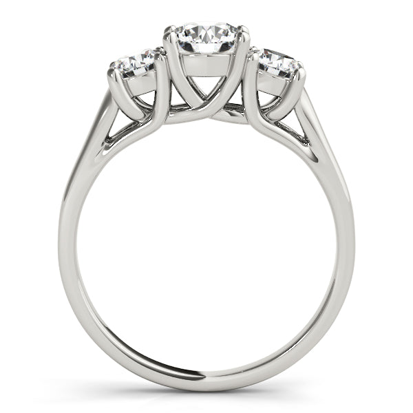 Platinum Three-Stone Round Engagement Ring - Image 2