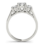 Platinum Three-Stone Round Engagement Ring - Image 2