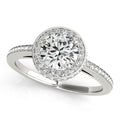 Platinum Round Halo Engagement Ring