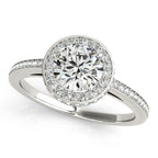 Platinum Round Halo Engagement Ring