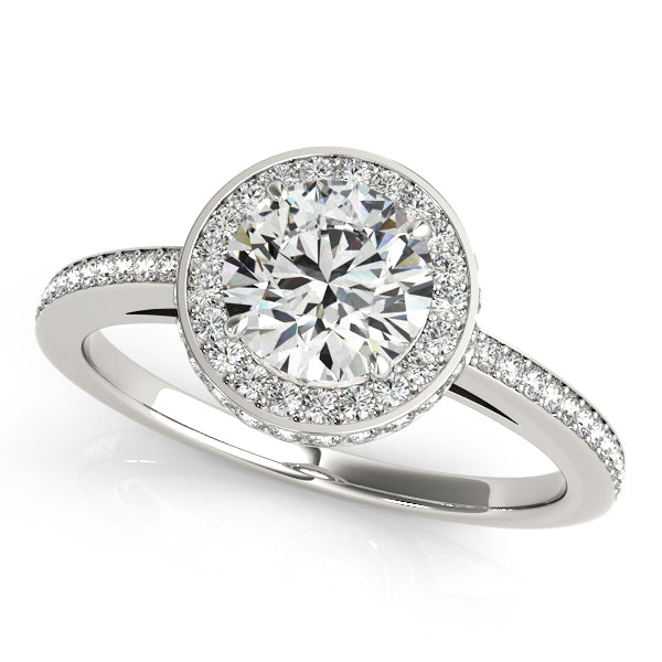 Platinum Round Halo Engagement Ring