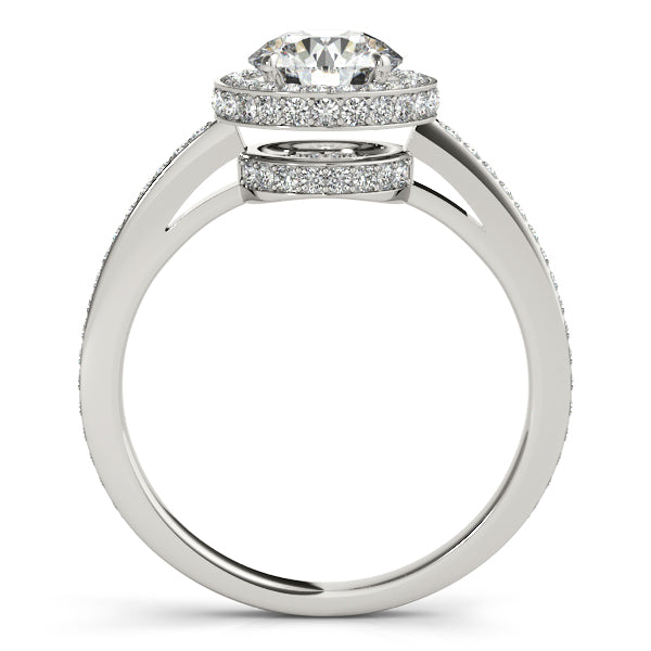 Platinum Round Halo Engagement Ring - Image 2