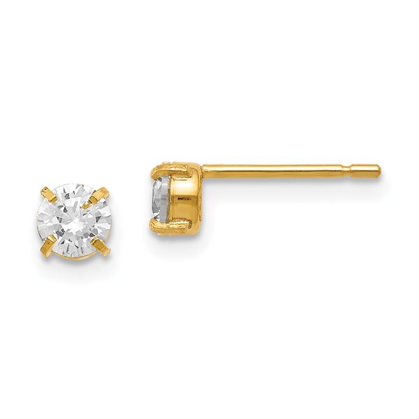 Leslie's 14k CZ Stud 4.0mm Earrings