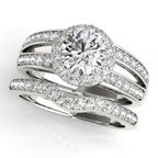 14K White Gold Round Halo Engagement Ring - Image 3