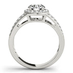 14K White Gold Round Halo Engagement Ring - Image 2