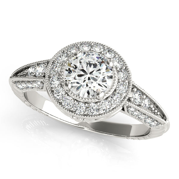 Platinum Round Halo Engagement Ring