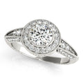 Platinum Round Halo Engagement Ring