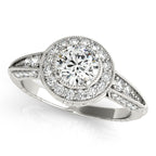 Platinum Round Halo Engagement Ring