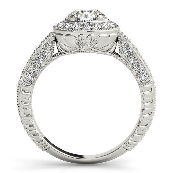 Platinum Round Halo Engagement Ring - Image 2