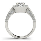 14K White Gold Round Halo Engagement Ring - Image 2