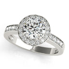 Platinum Round Halo Engagement Ring