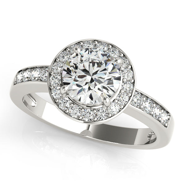 Platinum Round Halo Engagement Ring