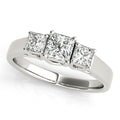 Platinum Princess Three-Stone Engagement Ring