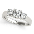 Platinum Princess Three-Stone Engagement Ring