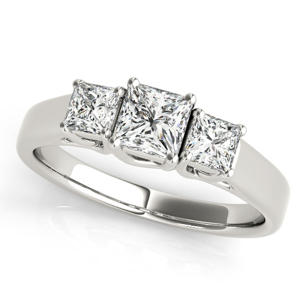 Platinum Princess Three-Stone Engagement Ring