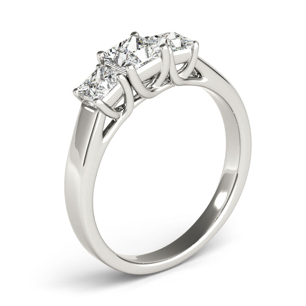 Platinum Princess Three-Stone Engagement Ring - Image 3
