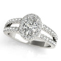 Platinum Oval Halo Engagement Ring