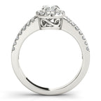 Platinum Oval Halo Engagement Ring - Image 2