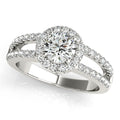 Platinum Round Halo Engagement Ring