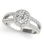 Platinum Round Halo Engagement Ring