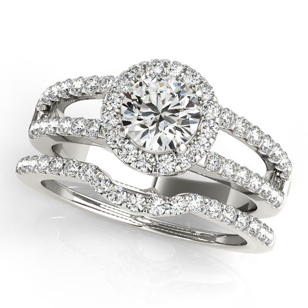 Platinum Round Halo Engagement Ring - Image 3