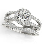 Platinum Round Halo Engagement Ring - Image 3