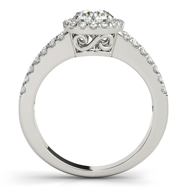 Platinum Round Halo Engagement Ring - Image 2