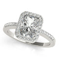 Platinum Emerald Halo Engagement Ring