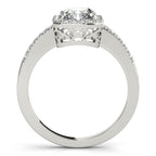 Platinum Emerald Halo Engagement Ring - Image 2