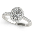 Platinum Oval Halo Engagement Ring