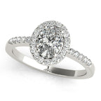 Platinum Oval Halo Engagement Ring