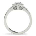 Platinum Oval Halo Engagement Ring - Image 2