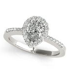 Platinum Pear Halo Engagement Ring