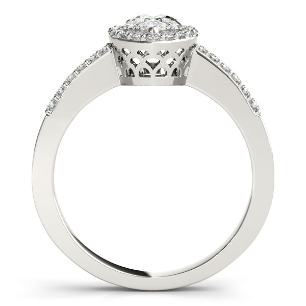 Platinum Pear Halo Engagement Ring - Image 2