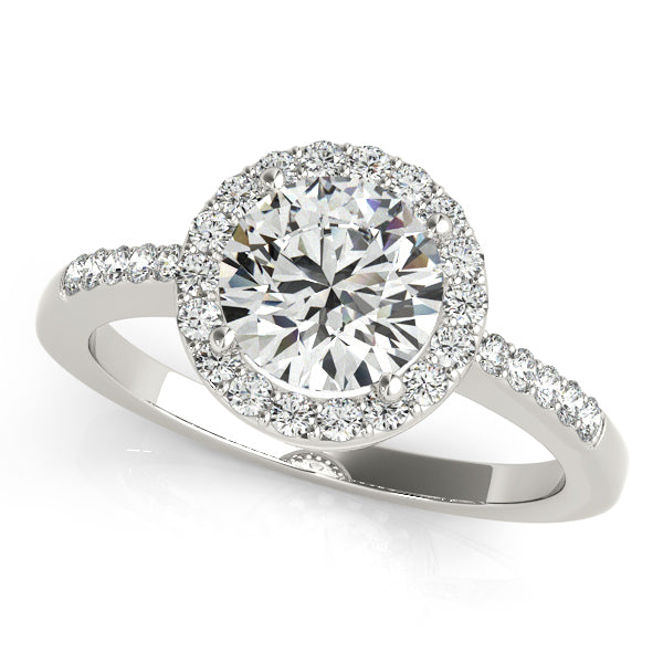 Platinum Round Halo Engagement Ring